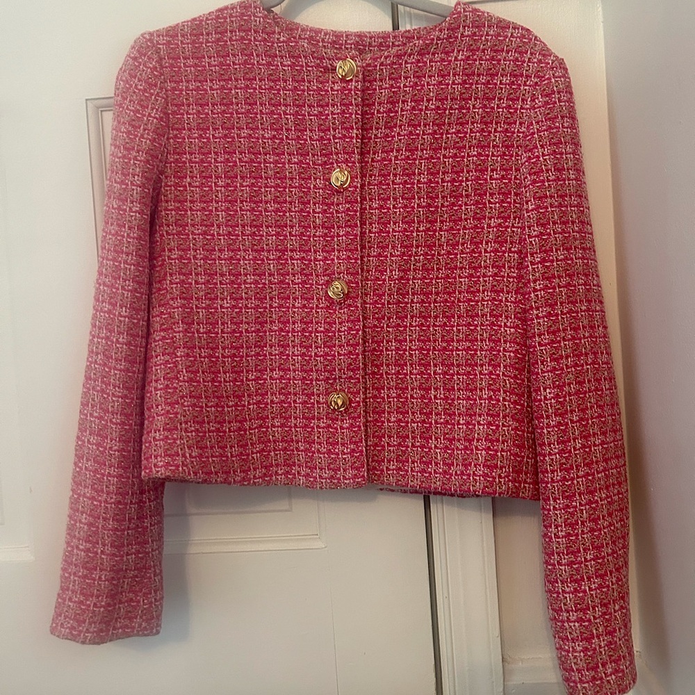 NWT Zara Tweed Short Blazer Pink (XS)